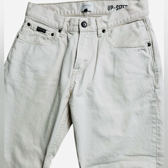 Quiksilver cream ankle denim jeans, 30, fits Medium, Summer Pants, raw edge hem - Picture 7 of 11